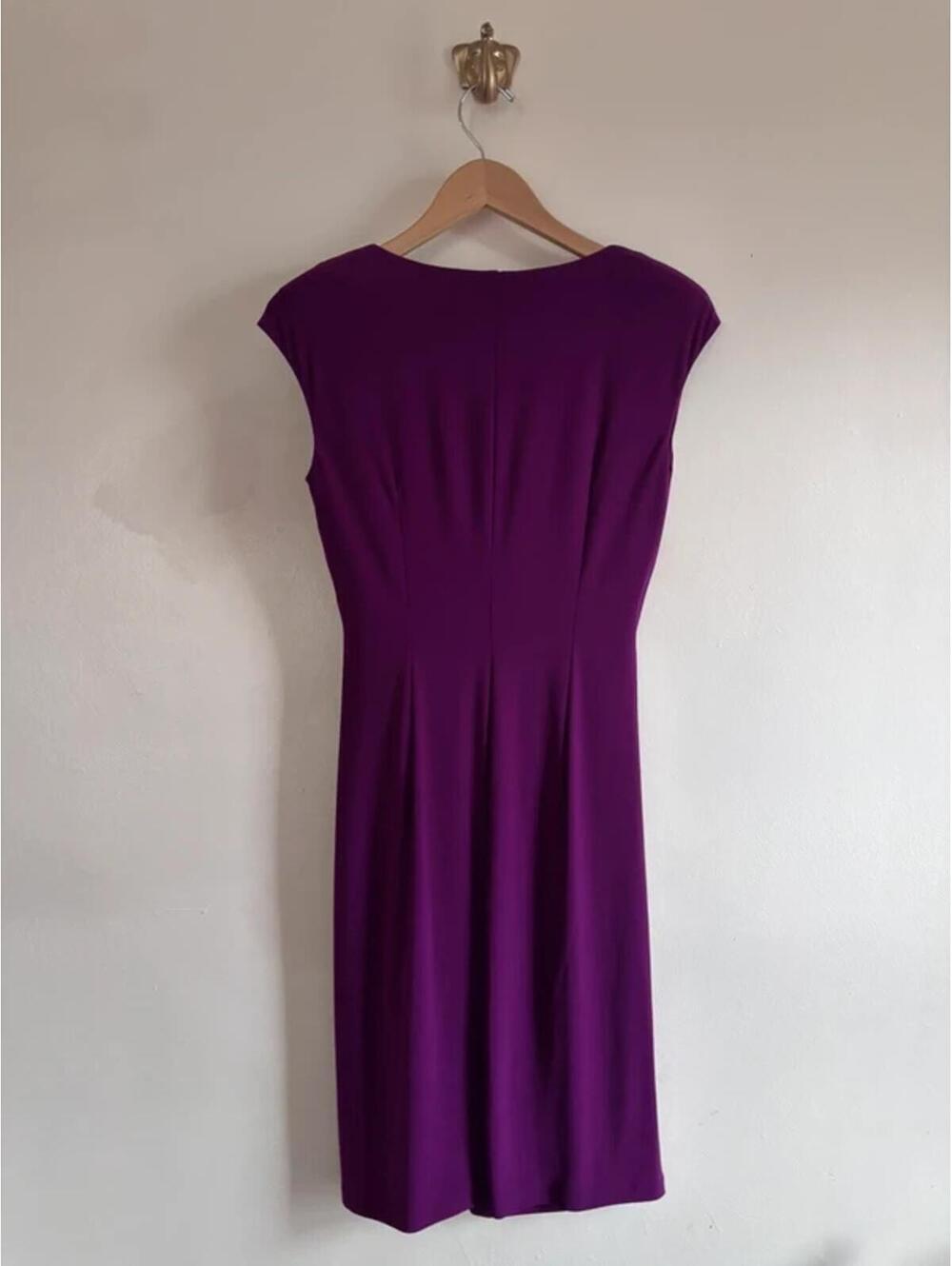 American Living Stretchy Gathered Dress In Purple size 8 - Picture 2 of 4